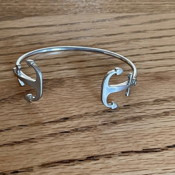 Stainless Steel Adjustable Anchor Cuff Bangle Bracelet - Picture 2 of 5